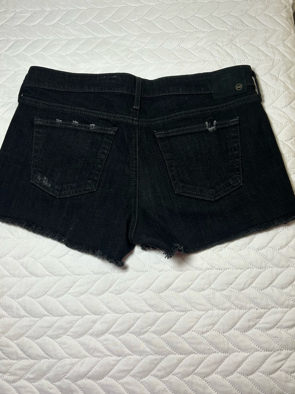 Ag Adriano Goldschmied Black Denim Cutoff Shorts - Picture 3 of 10